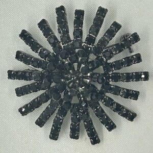 Elegant Black Crystal Brooch